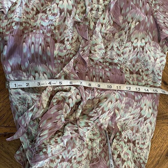 Sundance Purple Watercolor Printed Short Sleeve Silk Chiffon Dress Size 8 EUC - Picture 15 of 16